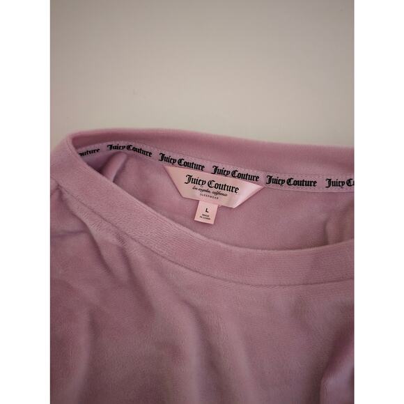 Juicy Couture Pink Velour Rhinestone Logo Sweatshirt Size L New with tags Large - Picture 5 of 5